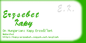 erzsebet kapy business card